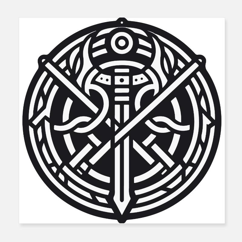 Alte Wikingersymbole Keltisch-Gälisch Version 5 Poster 20x20 cm
