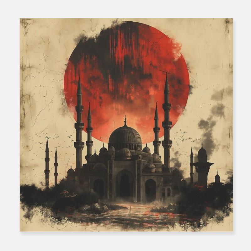 Sunrise Masjid Poster 20 x 20 cm