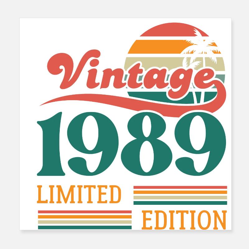 Vintage 1989 édition limitée Poster 20 x 20 cm