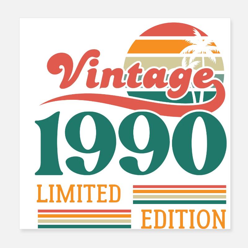 Vintage 1990 édition limitée Poster 20 x 20 cm