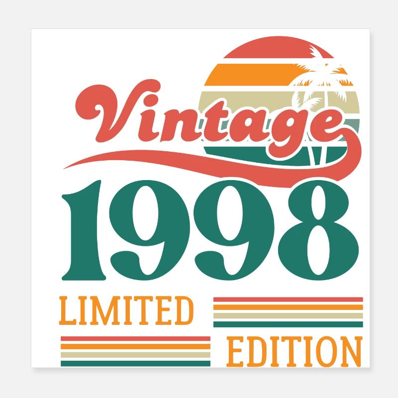Vintage 1998 édition limitée Poster 20 x 20 cm