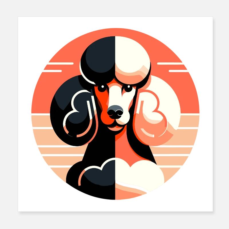 Caniche aux couleurs vives Poster 20 x 20 cm