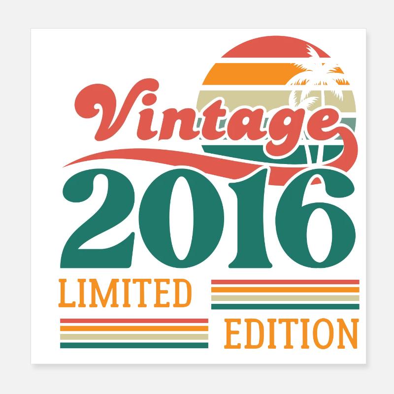 Vintage 2016 édition limitée Poster 20 x 20 cm