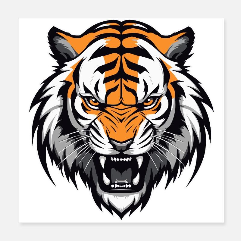 Tiger Poster 8" x 8" (20x20 cm)