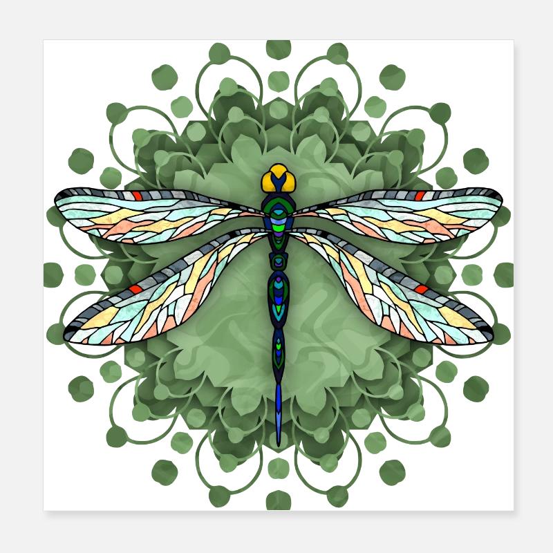 Dragonfly Poster 8" x 8" (20x20 cm)