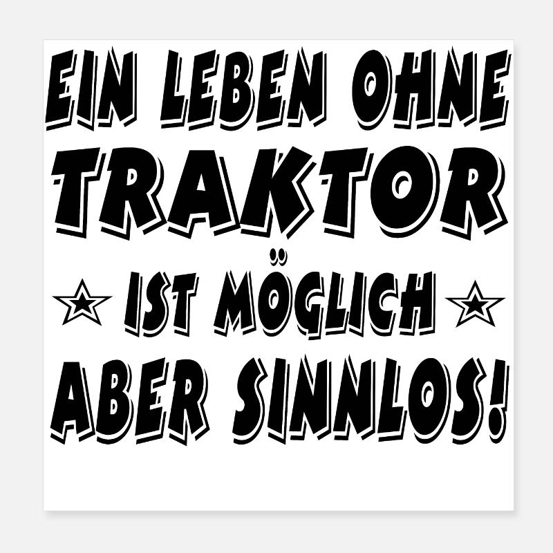 Traktor Poster 20x20 cm