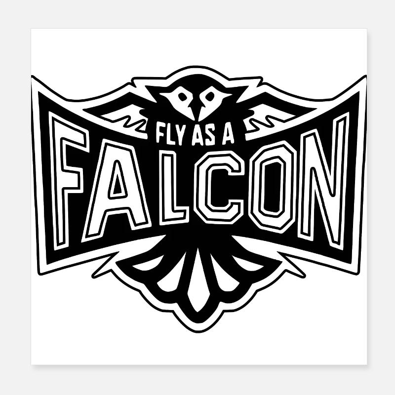 Fly As A Falcon - Retro Poster 8" x 8" (20x20 cm)