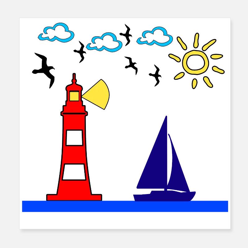 Segeln Poster 20x20 cm