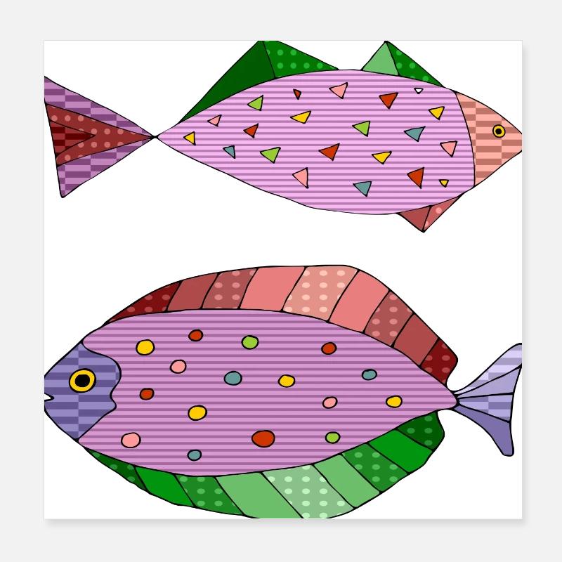 Fische Poster 20x20 cm