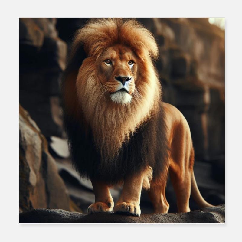 Löwe Poster 20x20 cm