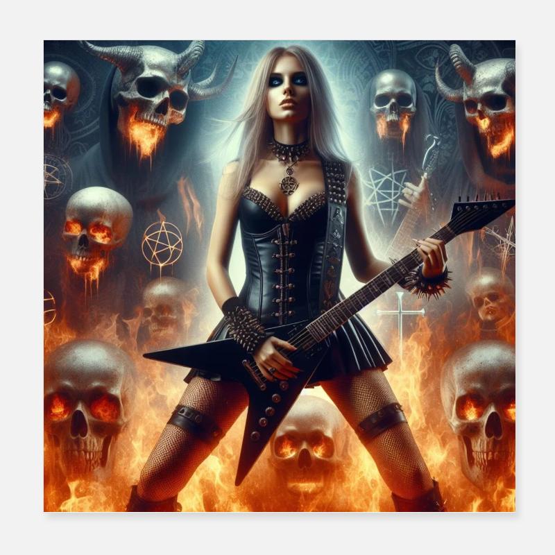 Die Hölle wird von Heavy Metal dominiert Poster 20x20 cm