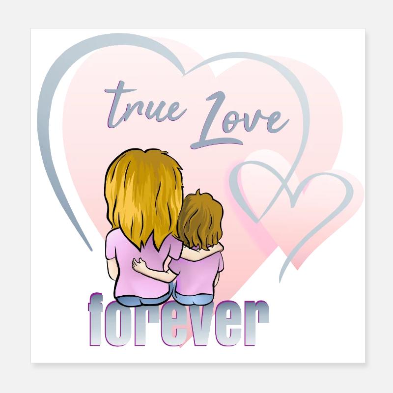 true love forever Poster 8" x 8" (20x20 cm)