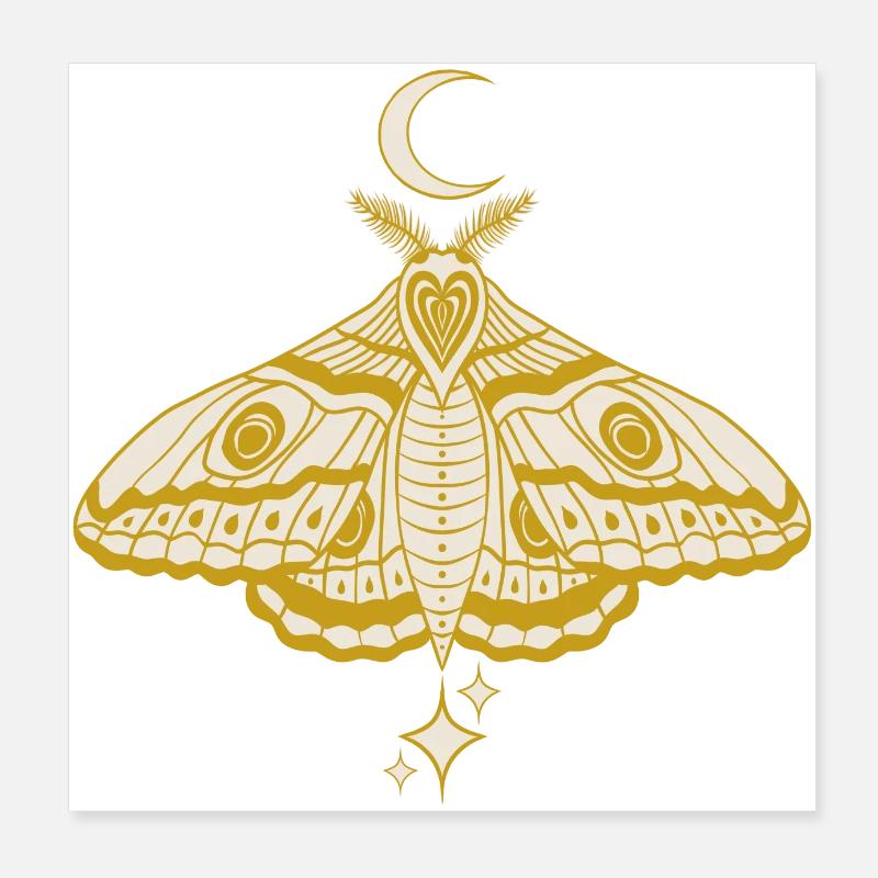 Hexenhafte niedliche himmlische Motte Poster 20x20 cm