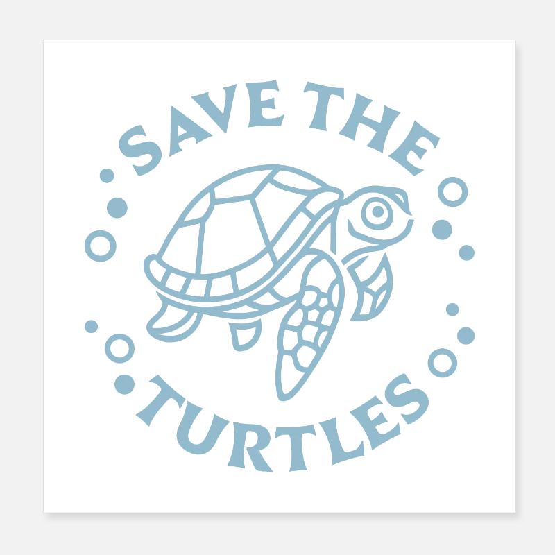 Rettung der Schildkröten Poster 20x20 cm