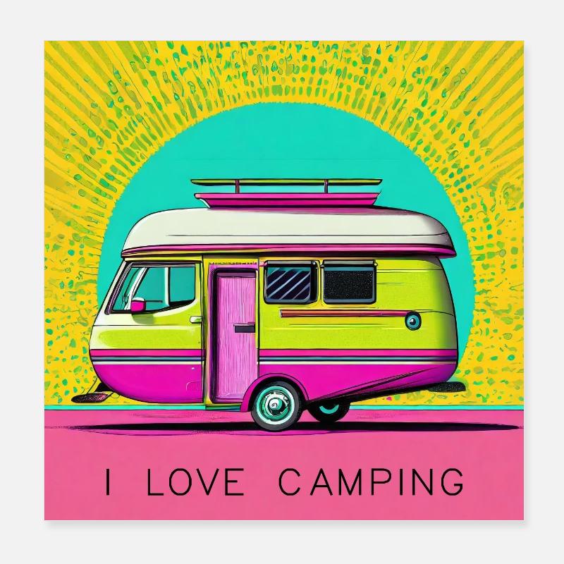 I love camping Poster 8" x 8" (20x20 cm)