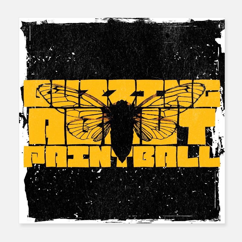 Buzzin über Paintball, Cicada Edition Poster 20x20 cm