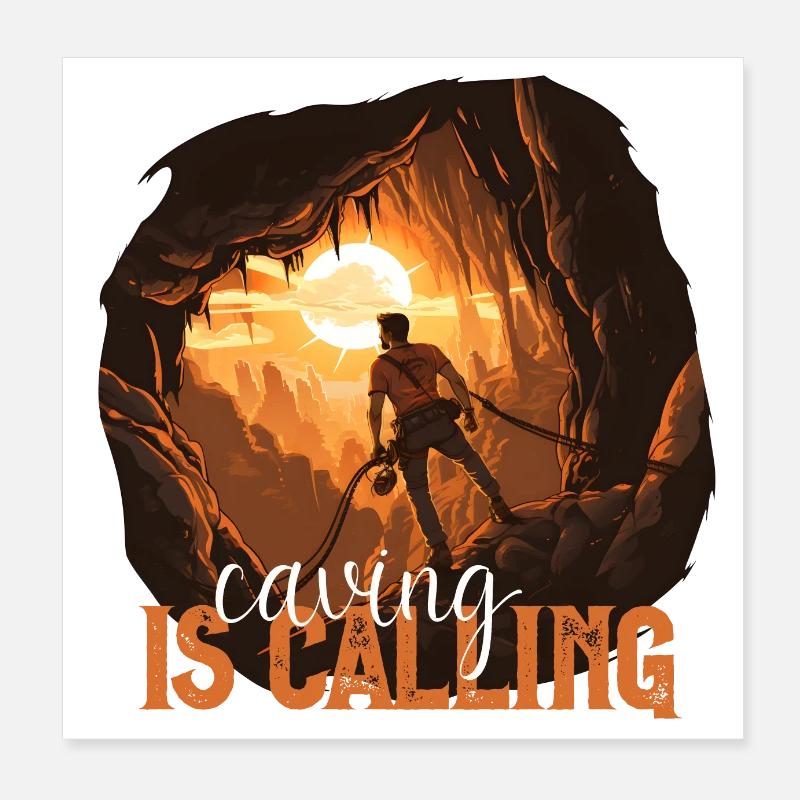 The cave calls at sunset Poster 8" x 8" (20x20 cm)