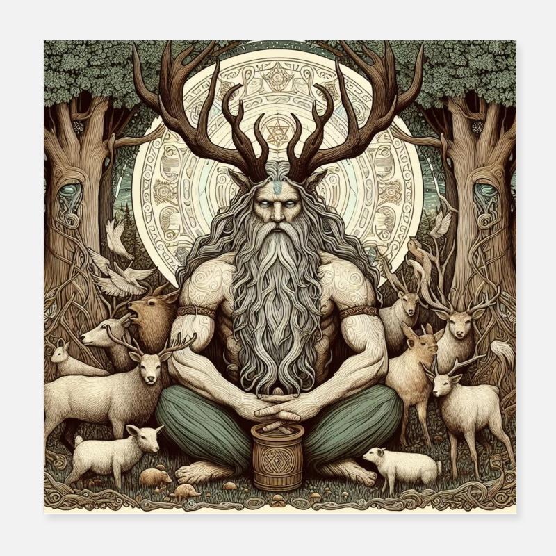 Cernunnos Dio celtico Poster 20x20 cm