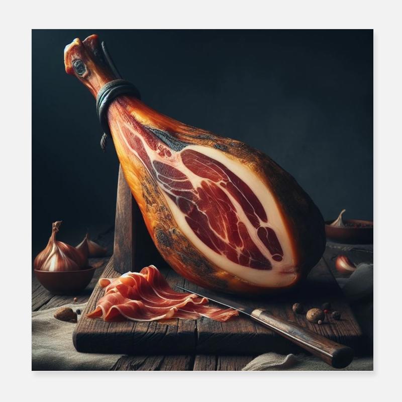 Serrano-Schinkenkeule Poster 20x20 cm