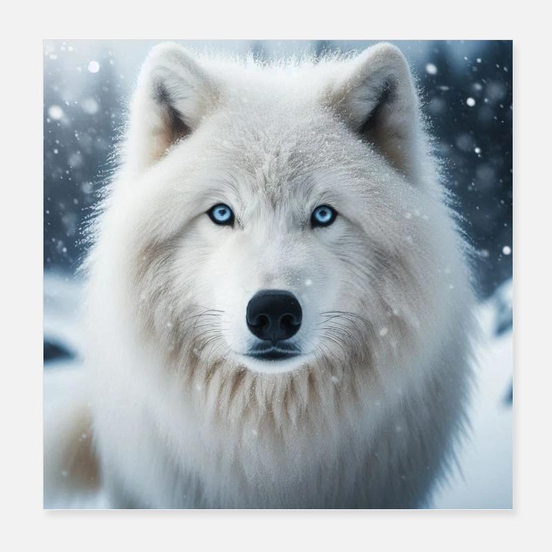 Arctic Wolf Poster 8" x 8" (20x20 cm)