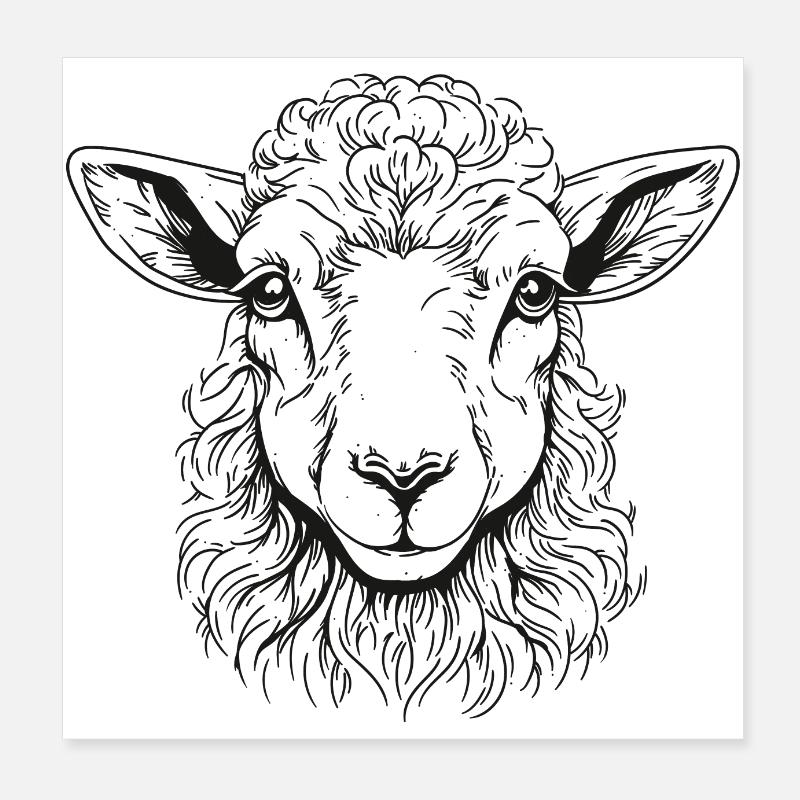 Lamm Portrait Poster 20x20 cm
