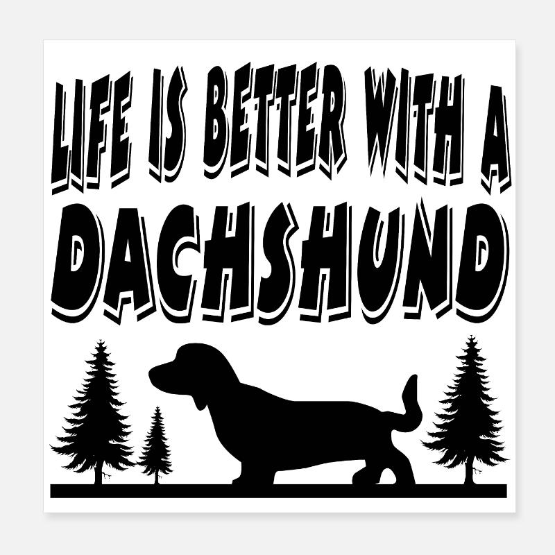 Dachshund Poster 8" x 8" (20x20 cm)