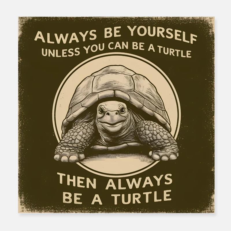 Be Yourself, Be a Turtle Wisdom Poster 8" x 8" (20x20 cm)