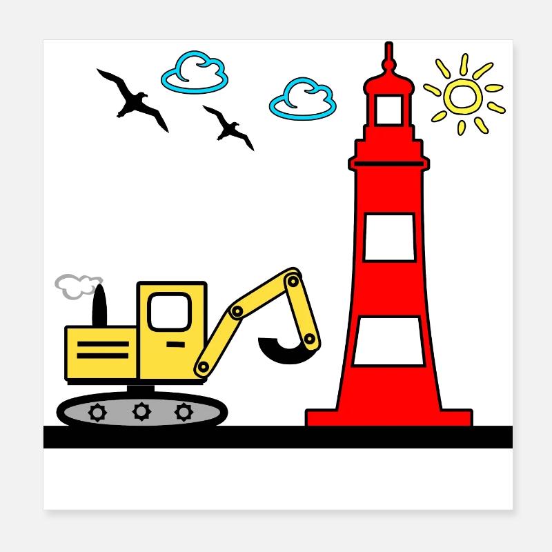 Bagger Poster 20x20 cm