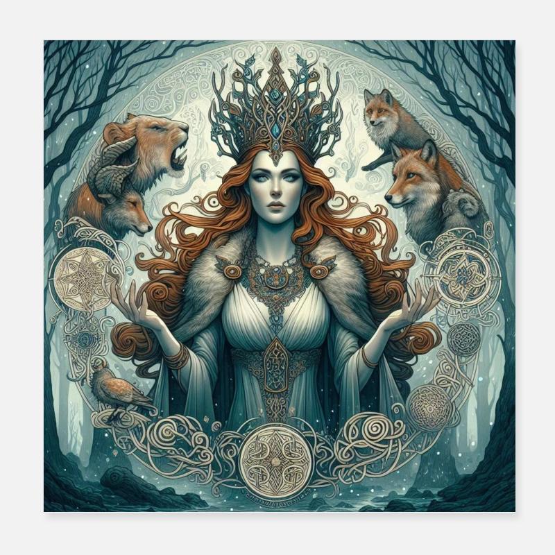 Celtic Goddess Poster 8" x 8" (20x20 cm)
