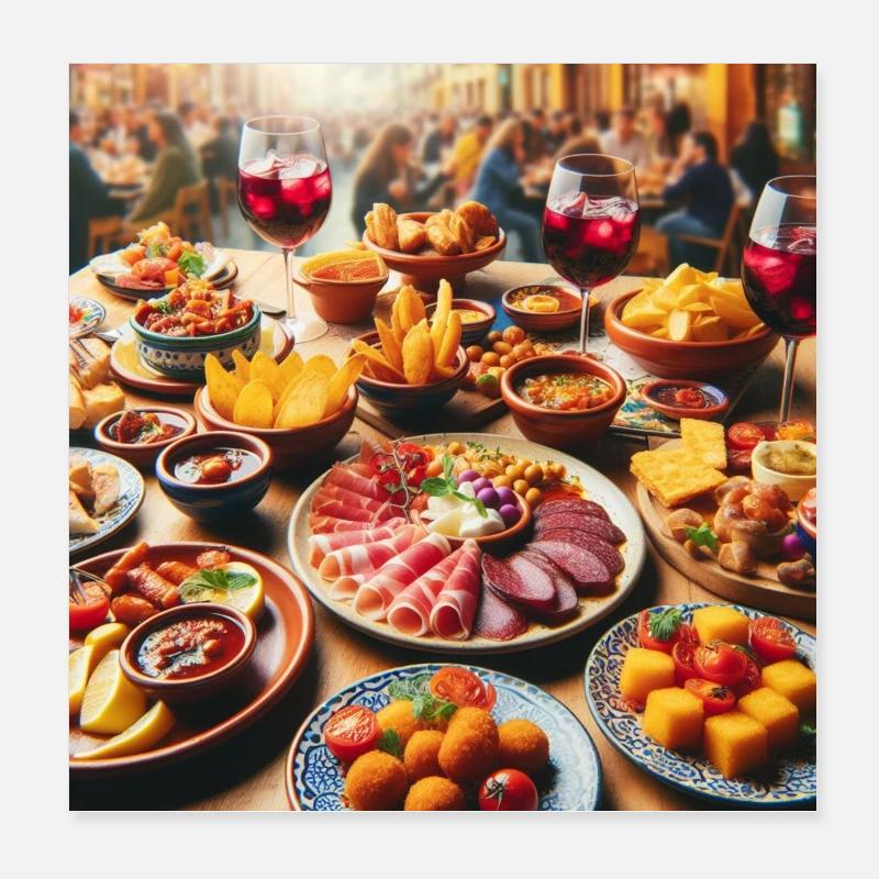 Spanische Tapas Poster 20x20 cm