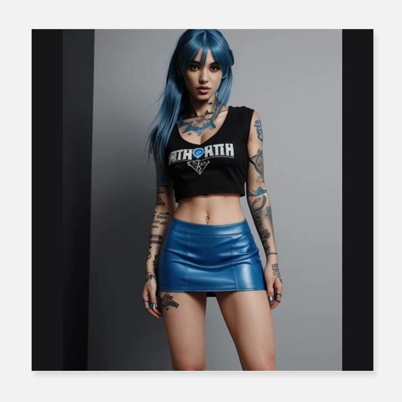 Rebellisches Mädchen Poster 20x20 cm