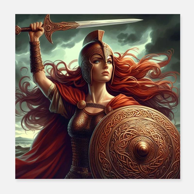 Keltischer Krieger Poster 20x20 cm