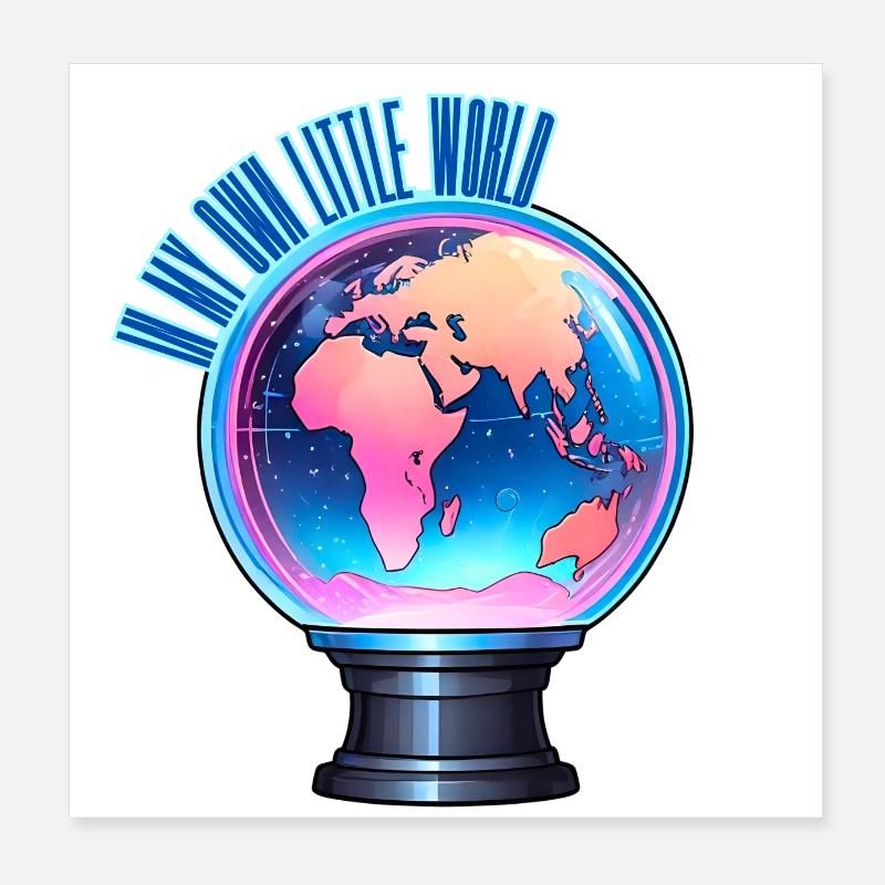 Dans mon petit monde Poster 20 x 20 cm