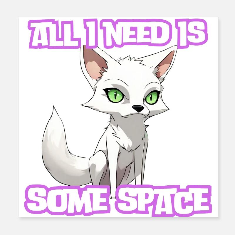 Renard introverti Poster 20 x 20 cm