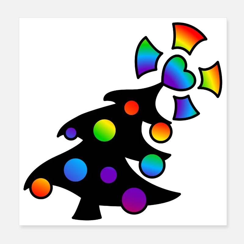 Christmas Tree Christmas Tree : Sticky Queer Pride Poster 8" x 8" (20x20 cm)