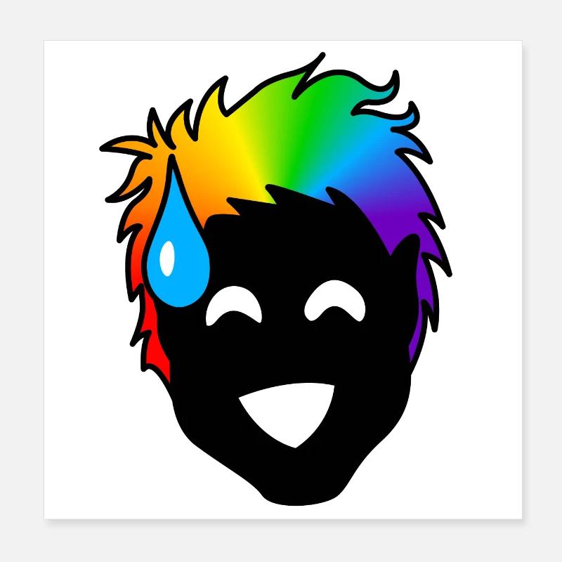 Nervous, Uncertain Laughter : Sticky Queer Pride Poster 8" x 8" (20x20 cm)