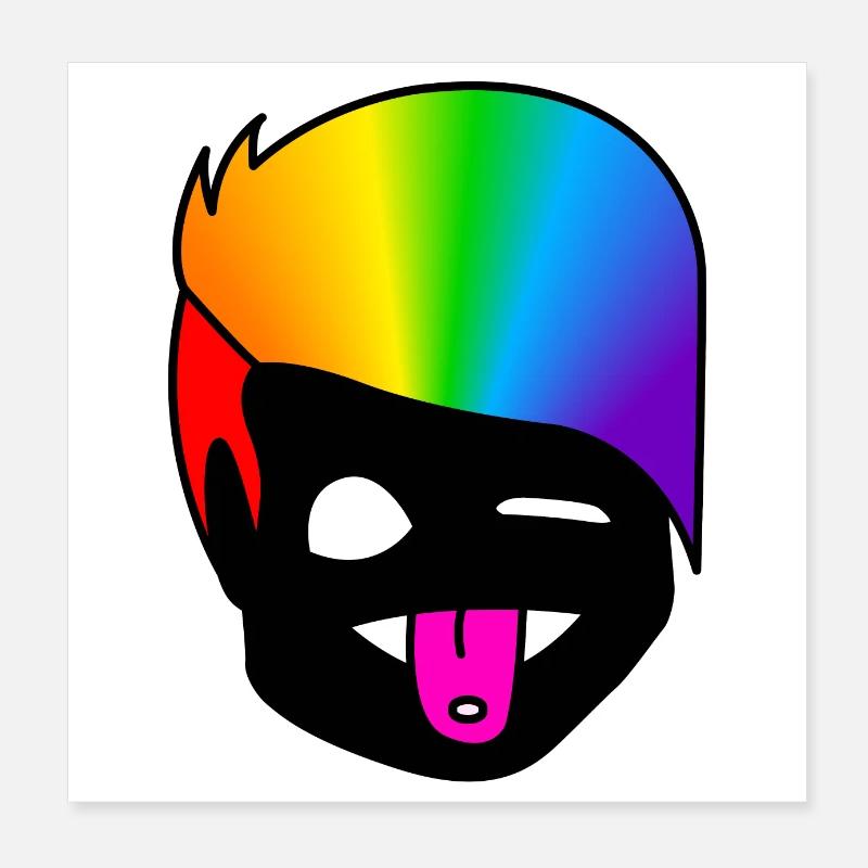 Zwinker Zunge : Sticky Queer Pride Poster 20x20 cm