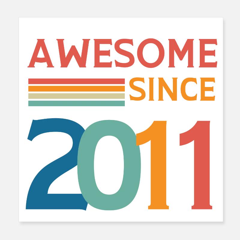 Awesome since 2011 Poster 20 x 20 cm