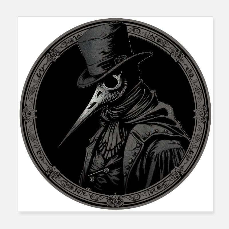 Médecin De La Peste, Gothique, Mort, Steampunk, Halloween Poster 20 x 20 cm