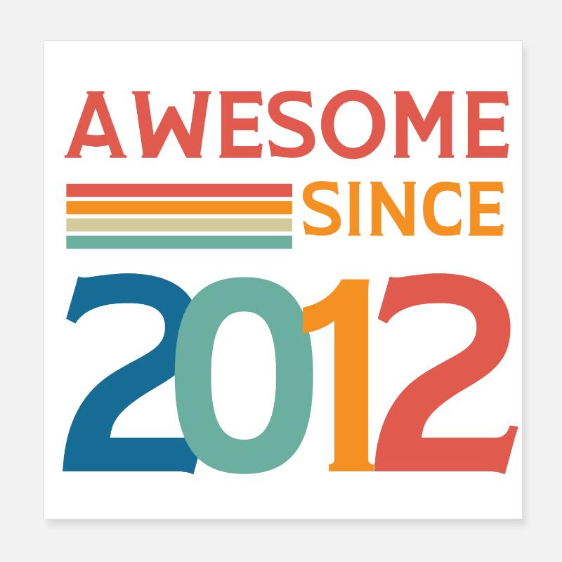 Awesome since 2012 Poster 20 x 20 cm