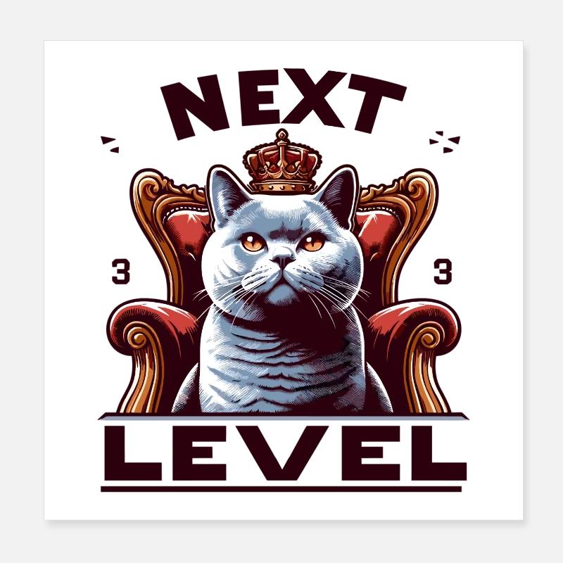 BKH Britisch Kurzhaar Blau Katze Königssessel Poster 20x20 cm