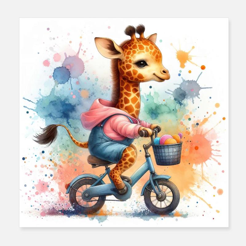 Tour à vélo Poster 20 x 20 cm