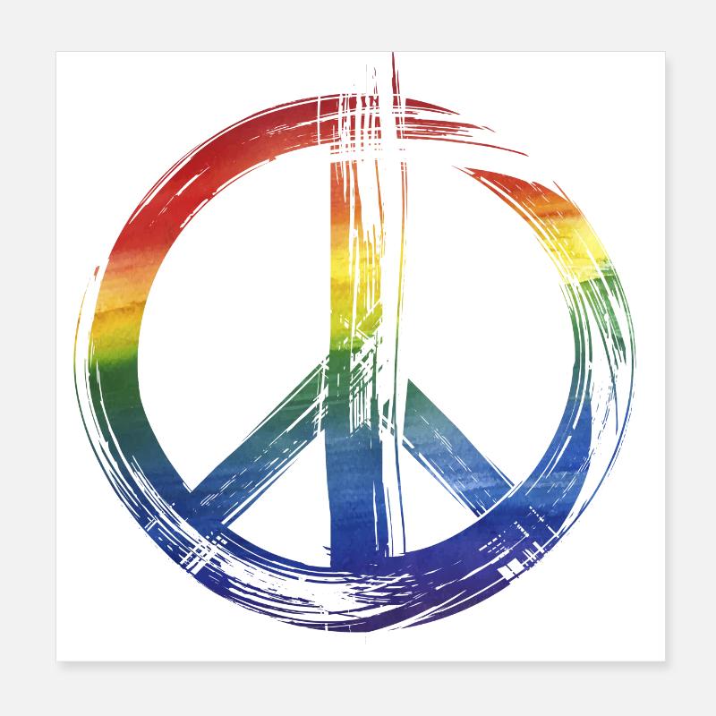 Arc-en-ciel de paix Poster 20 x 20 cm