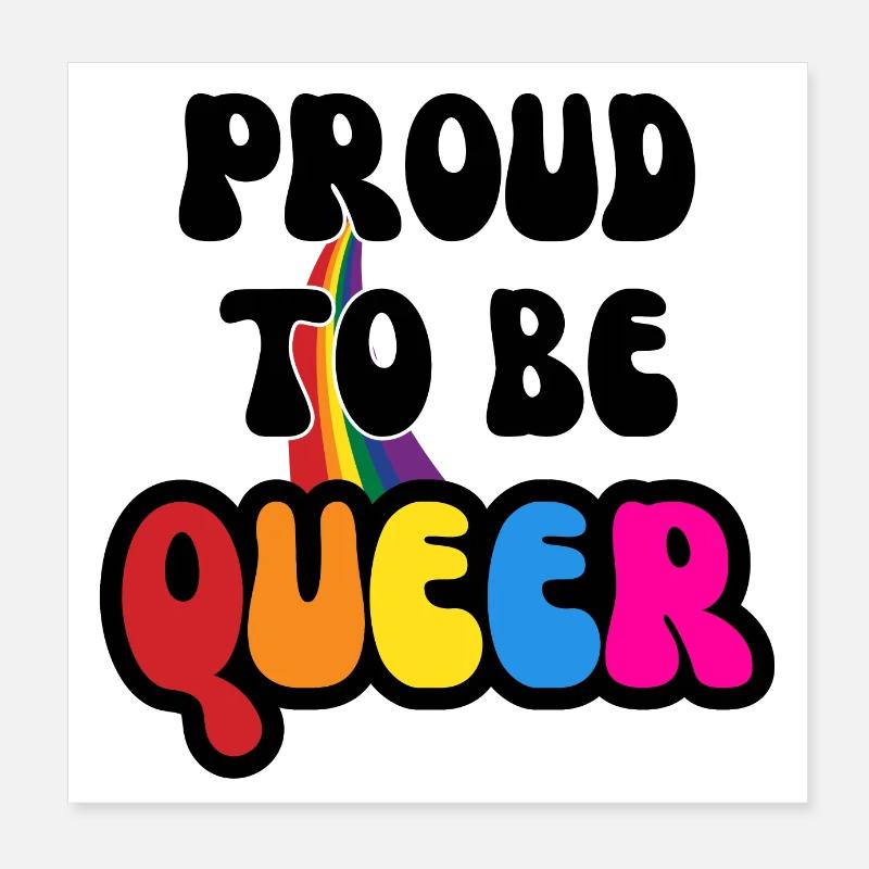 Queer + Rainbow LGBTQ+ Pride Month Poster 8" x 8" (20x20 cm)