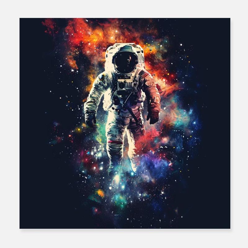 Les astronautes conçoivent l’espace Planètes Espace Poster 20 x 20 cm