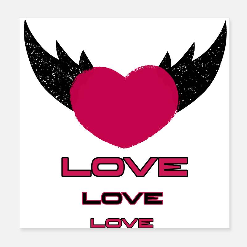 Flying heart Poster 8" x 8" (20x20 cm)