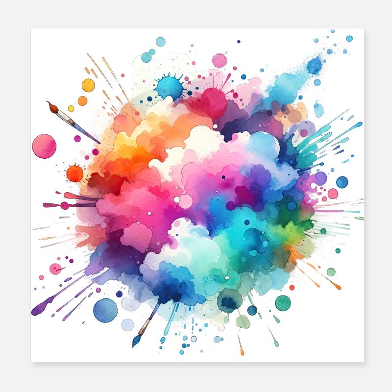 splash drop liquid abstract background water wave Poster 8" x 8" (20x20 cm)