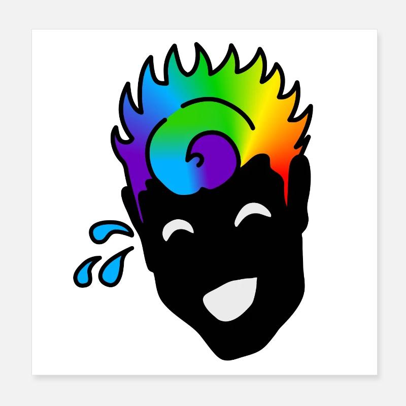 Laughing mao : Sticky Queer Pride Poster 20 x 20 cm