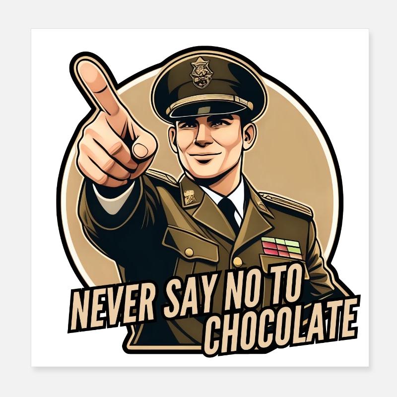 Never say no to chocolate Poster 8" x 8" (20x20 cm)