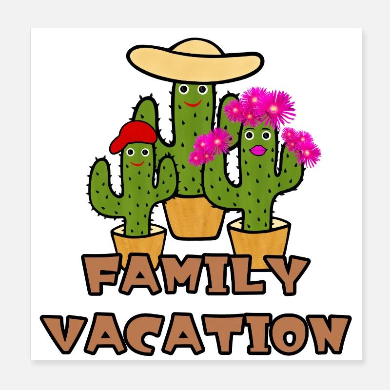 Green cactuses - Poster 8" x 8" (20x20 cm) - white